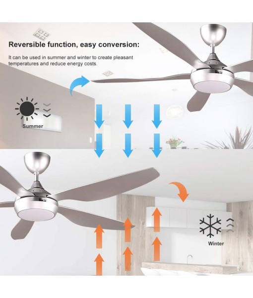 137CM Silver DC Motor Modern Smart Ceiling Fan