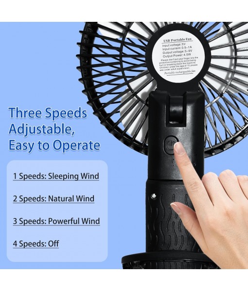 Clip Fan, 4 in 1 USB Rechargeable Battery Small Fan