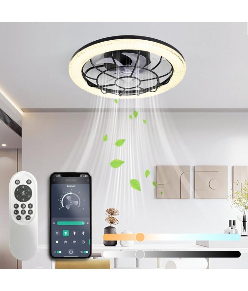 50W Ceiling Fan with Light Silent Dimmable 3 Colors