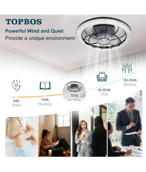 50W Ceiling Fan with Light Silent Dimmable 3 Colors