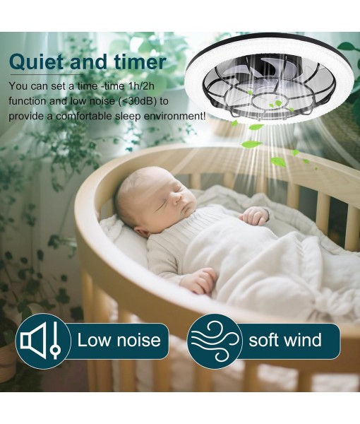 50W Ceiling Fan with Light Silent Dimmable 3 Colors
