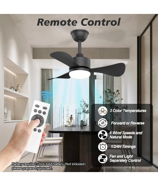 71cm Silent Ceiling Fan with Light, Small Fan Lamp