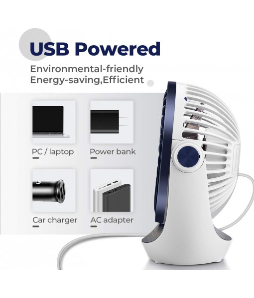 USB Table Fan, Mini Portable Silent Fan