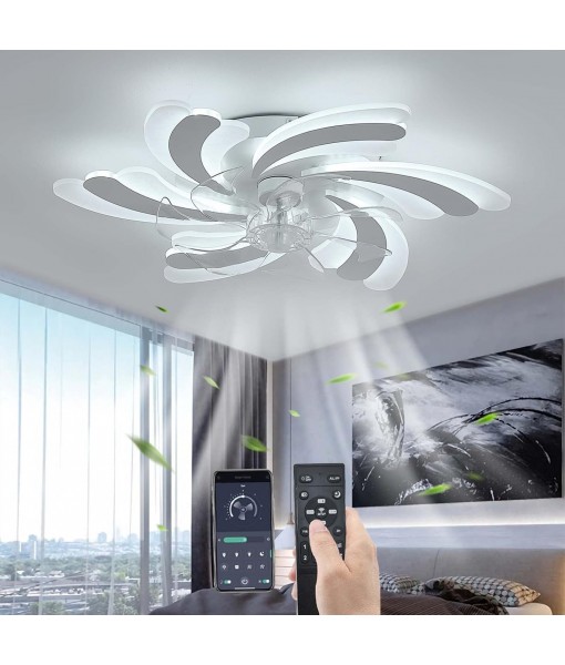 LED 50W Ceiling Fan with Lighting, 6 Speeds, White 65CM