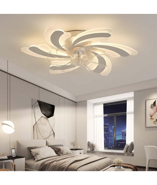 LED 50W Ceiling Fan with Lighting, 6 Speeds, White 65CM