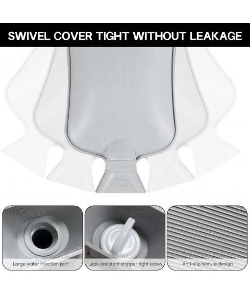 2L PVC Hot Water Bottle, Pain Relief, Soft Lining