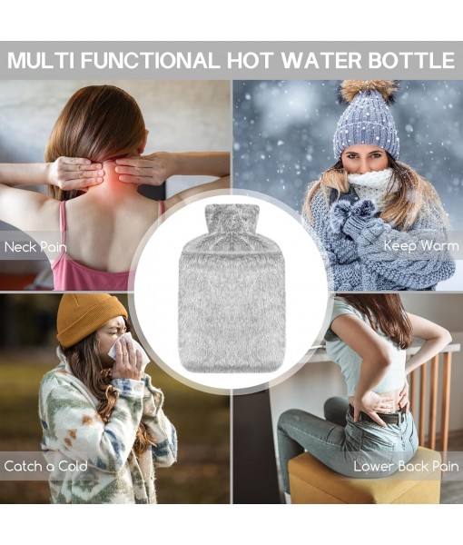 2L PVC Hot Water Bottle, Pain Relief, Soft Lining