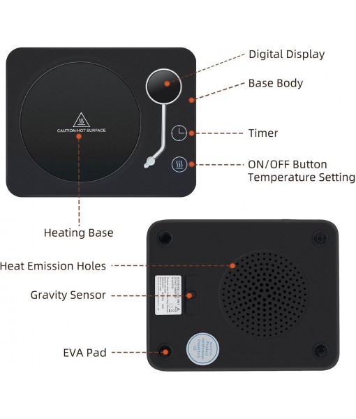 Gravity Sensor Coffee Mug Warmer Timer