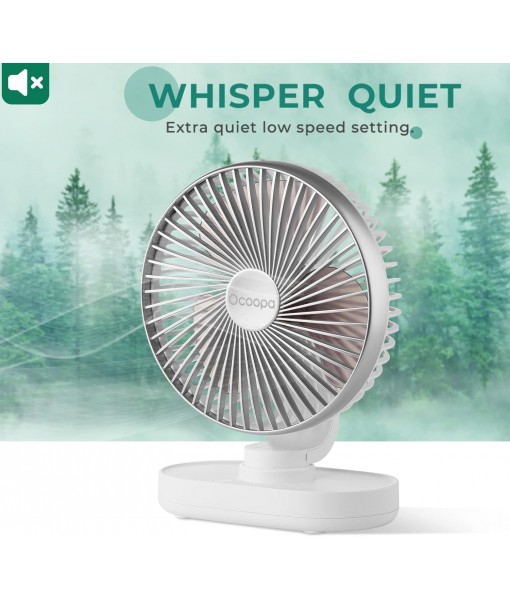 USB Silent Fan, 16cm Oscillating Desk Fan
