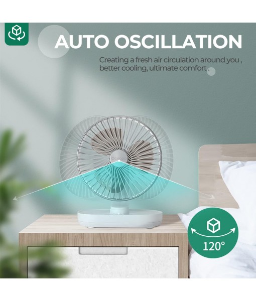 USB Silent Fan, 16cm Oscillating Desk Fan