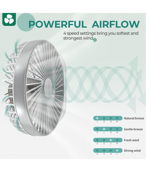 USB Silent Fan, 16cm Oscillating Desk Fan