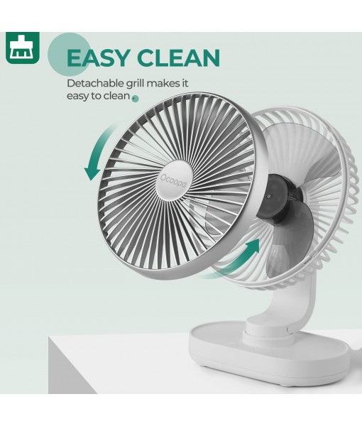 USB Silent Fan, 16cm Oscillating Desk Fan