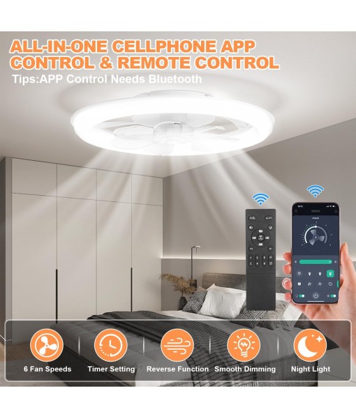 Ceiling Fan with Light, 88W LED Silent Ceiling Fan