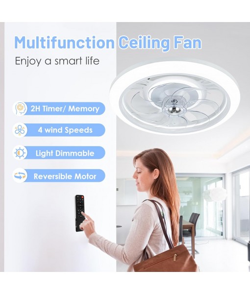 LED Ceiling Fan 48CM Modern Smart Ceiling Fan Light