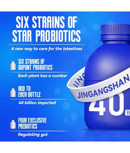 (30bottles) Zooone Probiotics 40 Billion CFU, Little Blue Bottle Probiotics for Women Men Digestive Health