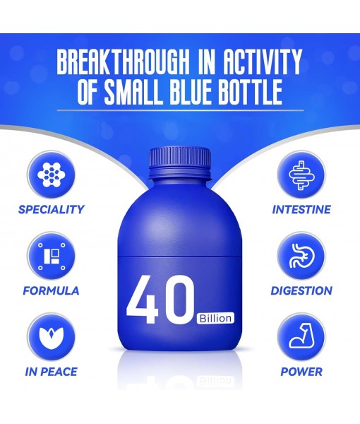 (30bottles) Zooone Probiotics 40 Billion CFU, Little Blue Bottle Probiotics for Women Men Digestive Health