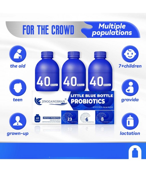 (30bottles) Zooone Probiotics 40 Billion CFU, Little Blue Bottle Probiotics for Women Men Digestive Health