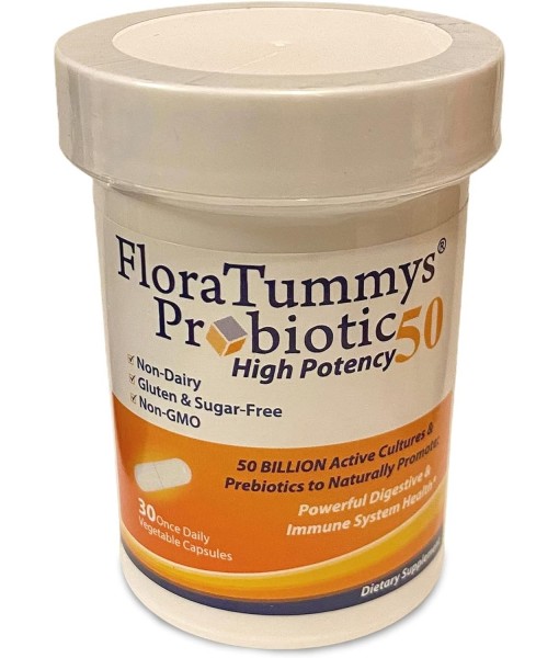 50 High Potency Adult Probiotic, 50 Billion CFU, Prebiotics, Dairy Free, Gluten Free Probiotic, Non-GMO, Sugar-Free, Made in USA
