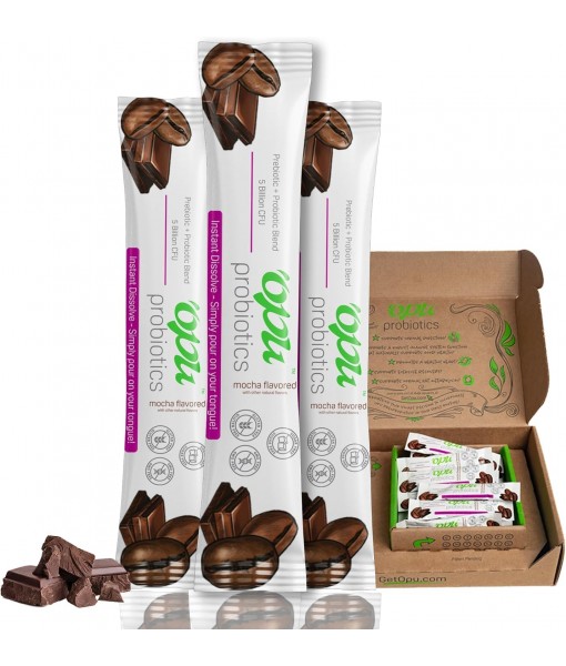 'Opu Probiotics Mint Instant-Dissolve - One Month Supply - 5 Billion CFU's - Men, Women & Children w/Prebiotics Digestive Immune Weight Support Sugar Free, Gluten Free, Non GMO Opu