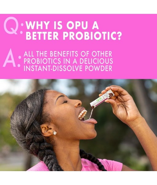 'Opu Probiotics Mocha Instant-Dissolve - One Month Supply - 5 Billion CFU's - Men, Women & Children w/Prebiotics Digestive Immune Weight Support Sugar Free, Gluten Free, Non GMO Opu