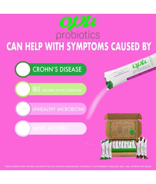 'Opu Probiotics Mocha Instant-Dissolve - One Month Supply - 5 Billion CFU's - Men, Women & Children w/Prebiotics Digestive Immune Weight Support Sugar Free, Gluten Free, Non GMO Opu