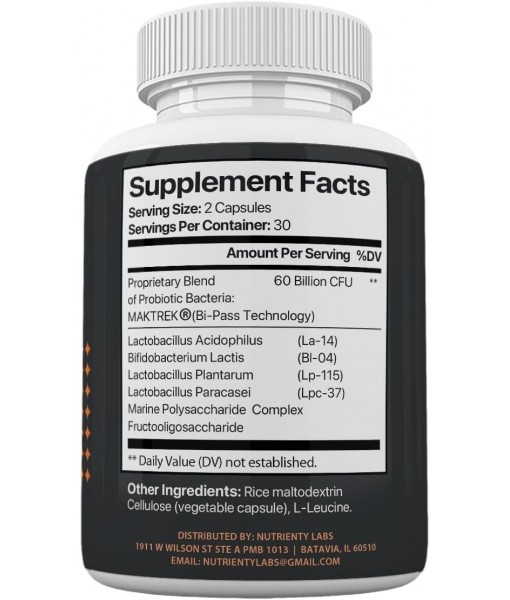 8 Gut Health Extreme Probiotics, Prebiotics, Digestion Support - Biotics 8 Probiotic, 60 Billion CFU, 60 Capsules