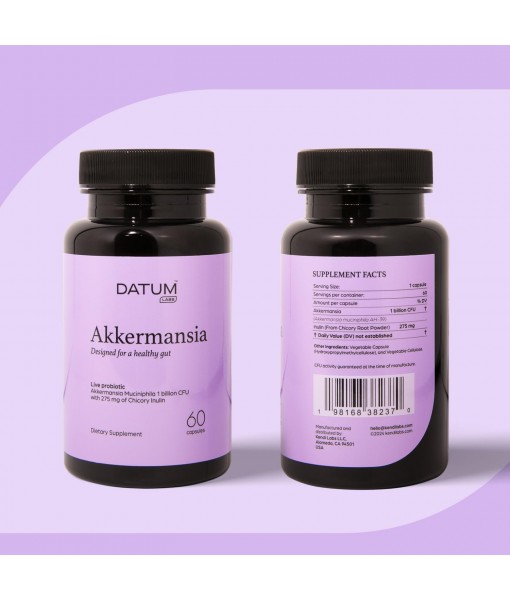 Akkermansia Muciniphila Probiotic + Prebiotic Supplement - Increases GLP-1 Production, Delayed Release, Third-Party Tested, Shelf Stable, 1Bn CFU (60 Acid-Resistant Capsules)