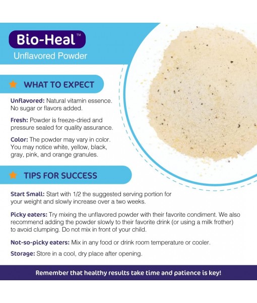 5-in-1 Bio-Heal Probiotic for Kids, Men & Women - Best Supplement for Brain Function, Gut Health & Constipation - Shelf Stable & Fortified with Vitamin, Mineral & Prebiotics - Powder