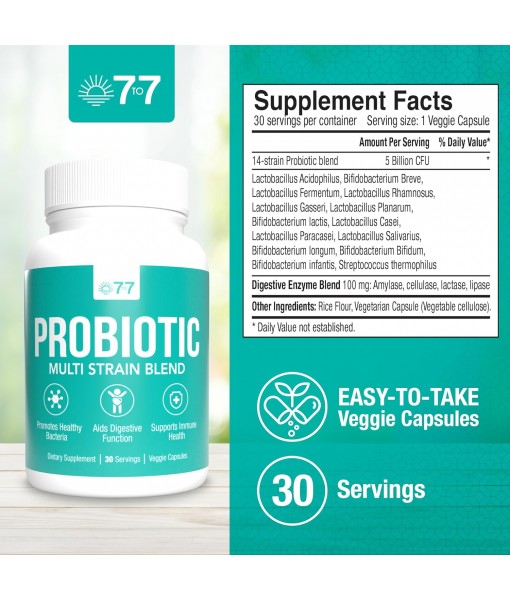 Advanced Probiotic Supplement - 18 Strain Digestive Support with Prebiotics, Digestive Enzymes, and Delayed Release - Less Bloating, Improved Digestion, Enhanced Gut Health - Commitment to Purity