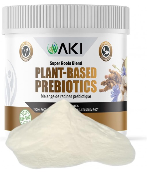AKI Plant-Based Prebiotic Blend (6 oz / 170 g) Ideal Source of FOS & INULIN | Nourish Intestinal flora & Immunity | Ideal for Protein Shakes, Juice, Smoothies | Keto Friendly, Vegan, Gluten & GMO Free