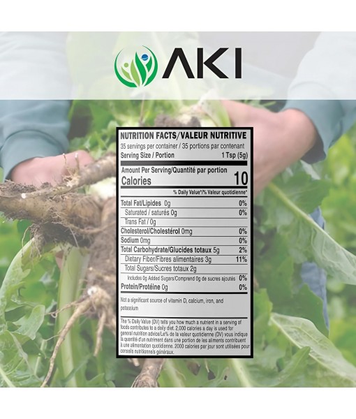 AKI Plant-Based Prebiotic Blend (6 oz / 170 g) Ideal Source of FOS & INULIN | Nourish Intestinal flora & Immunity | Ideal for Protein Shakes, Juice, Smoothies | Keto Friendly, Vegan, Gluten & GMO Free