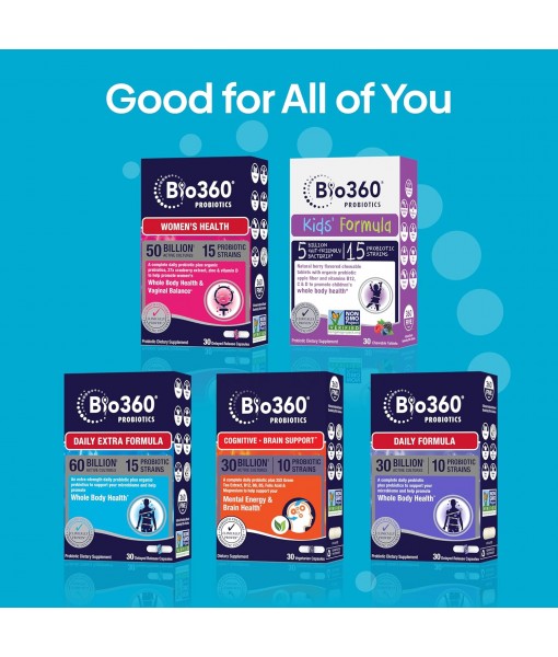 Adult Daily Extra Strength Probiotic Supplement for Women and Men, 60 Billion CFU, 15 Diverse Strains, Organic Prebiotic Fibers, Occasional Constipation, Diarrhea Gas & Bloating, 30CT