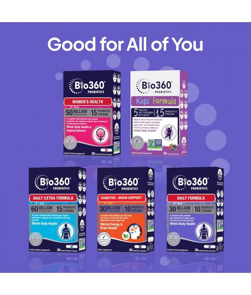 Adult Daily Probiotic Supplement for Women & Men, 30 Billion CFU, 10 Strains, Organic Prebiotic Fibers, Digestive & Immune Health, Occasional Constipation, Diarrhea & Bloating, 30CT (2 Pack)