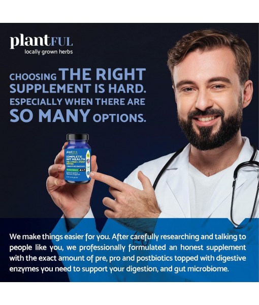 4-in-1 Pre Post Probiotics & Digestive Enzymes - Complete Gut Health & Digestive Support for Women & Men - Prebiotic Probiotic & Postbiotic Gas & Bloating Relief – 60 Non GMO Capsules