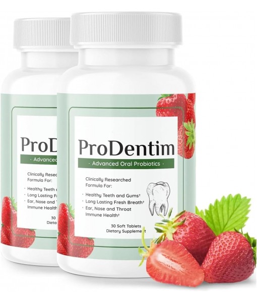 2 Bottles Prodentim for Gums and Teeth - 3.5 Billion Advanced Oral Probiotics for Mouth Bad Breath, Chewable Dental Probiotic