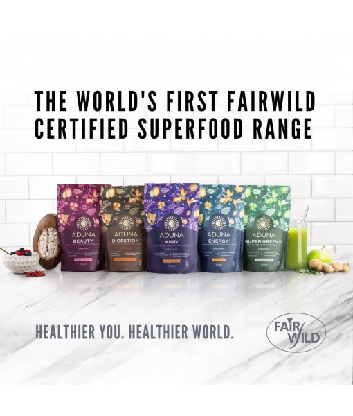Aduna Advanced Superfood Digestion Blend | 100% Organic Powder for Smoothies/Juices & Yoghurt | 250g Resealable and Recyclable Pack