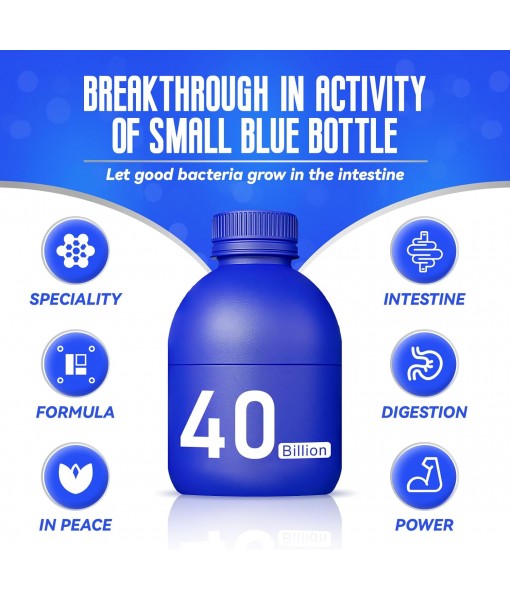 30bottles*0.7oz Probiotics - Little Blue Bottle Probiotics, 40 Billion CFU Probiotics for Women Men for Digestive Health