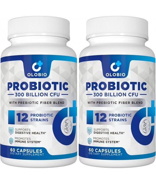 300 Billion CFU Probiotic, Probiotics for Women Men, 12 Probiotics Strains + 3 Prebiotics, Daily Probiotic Supplement, Probiotics for digestive health, Immune, Gut & Bloating, Shelf Stable, 120 Counts